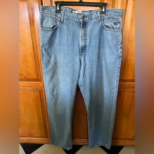 Harley Davidson jeans. Mens but I used to wear them.